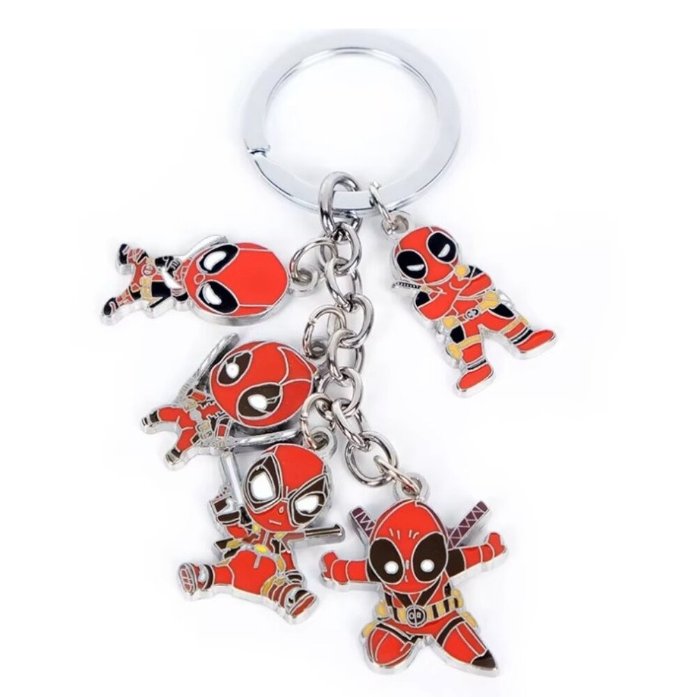 Deadpool Multi Charm Metal Keychain Figure Accessory